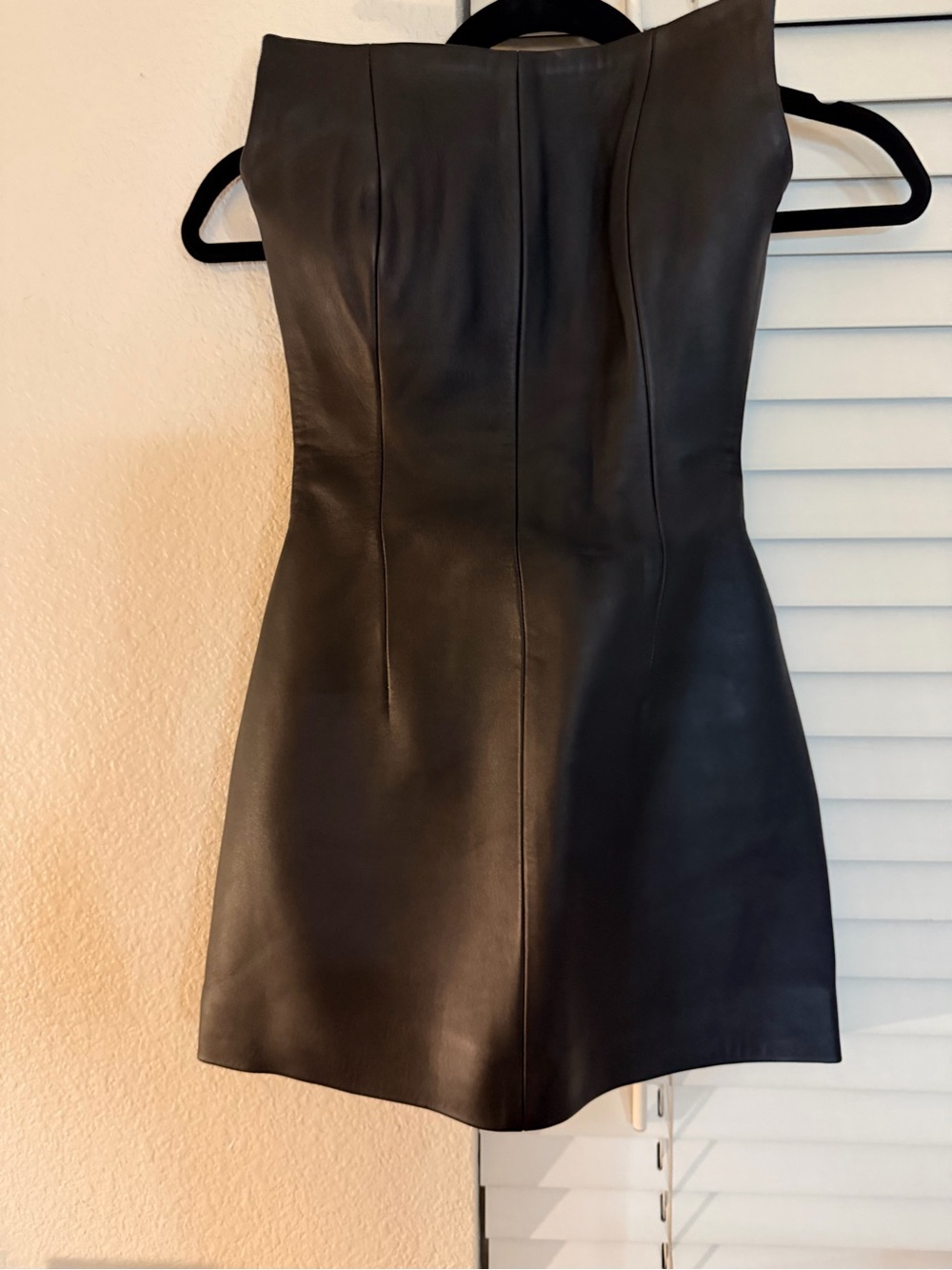 Fitted Black Mini Leather Dress